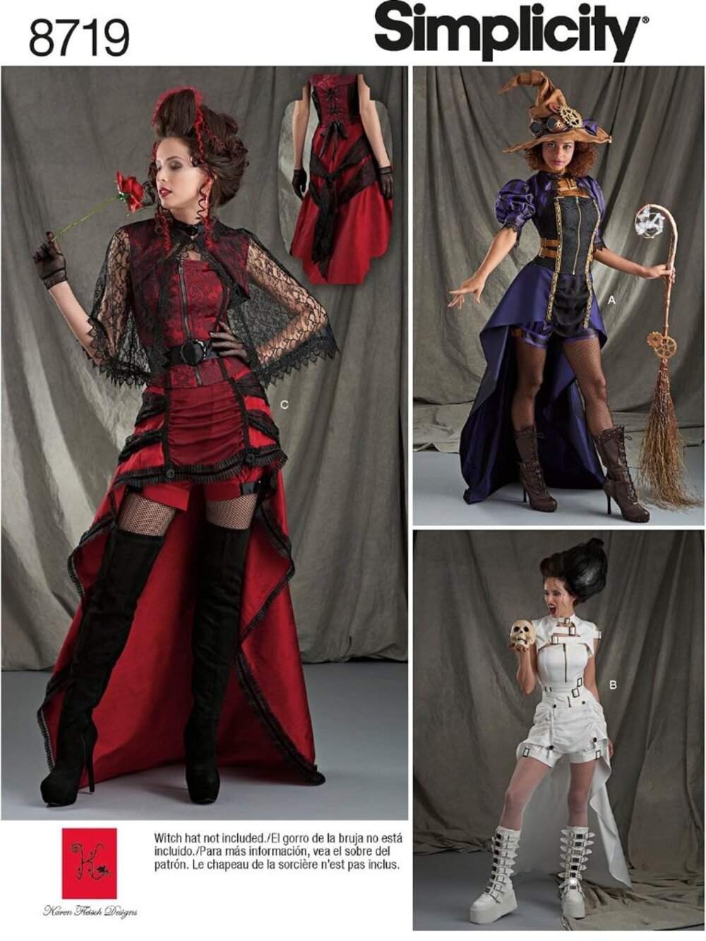 Steampunk Costume Sewing Pattern 6-14 Corset Bustle Skirt Shrug, Simplicity 8719